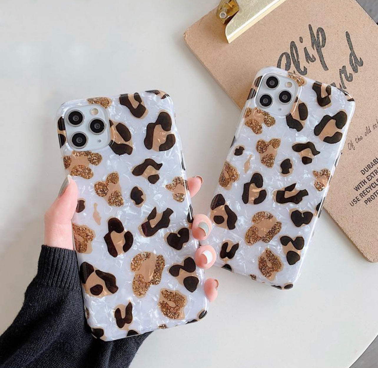 Schimmernde Leopard Phone Case